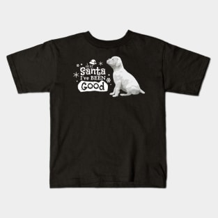 Santa I've Been Good, Christmas White Boxer Puppy Kids T-Shirt